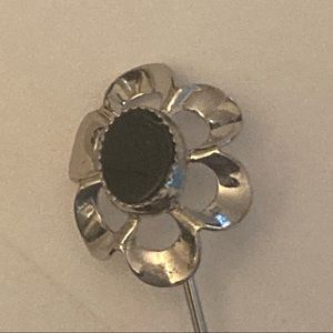 Hat / Lapel pin in stainless and onyx